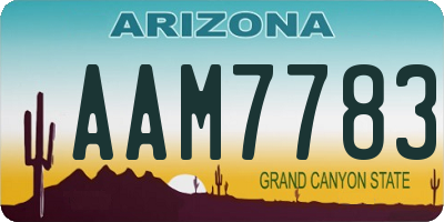 AZ license plate AAM7783