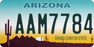 AZ license plate AAM7784
