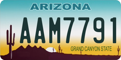 AZ license plate AAM7791