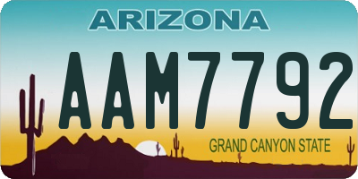 AZ license plate AAM7792