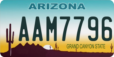 AZ license plate AAM7796
