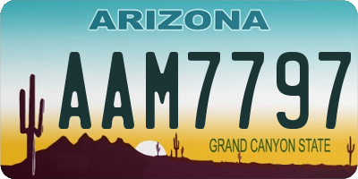 AZ license plate AAM7797