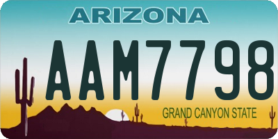 AZ license plate AAM7798