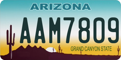 AZ license plate AAM7809