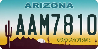 AZ license plate AAM7810
