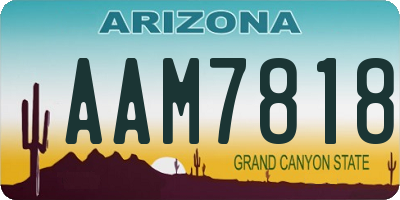 AZ license plate AAM7818