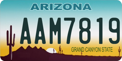 AZ license plate AAM7819