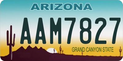 AZ license plate AAM7827