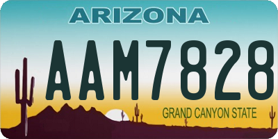 AZ license plate AAM7828