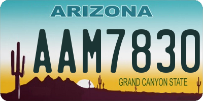 AZ license plate AAM7830