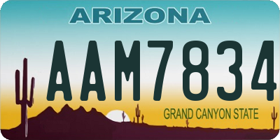 AZ license plate AAM7834