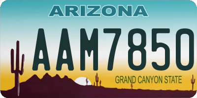 AZ license plate AAM7850