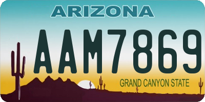 AZ license plate AAM7869