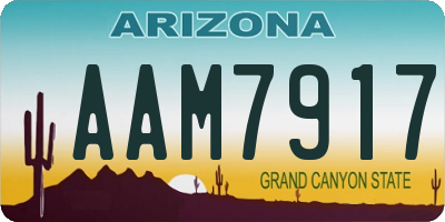 AZ license plate AAM7917