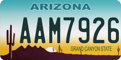 AZ license plate AAM7926