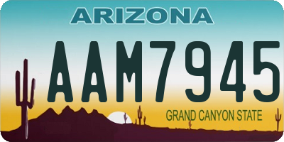 AZ license plate AAM7945