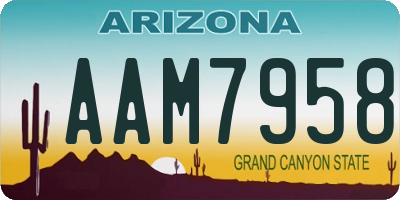 AZ license plate AAM7958