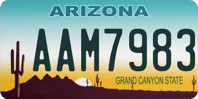 AZ license plate AAM7983