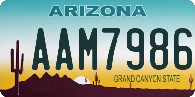AZ license plate AAM7986