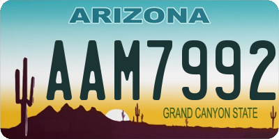 AZ license plate AAM7992