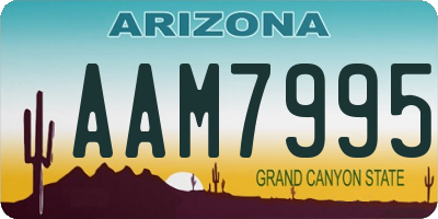 AZ license plate AAM7995