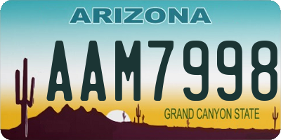 AZ license plate AAM7998