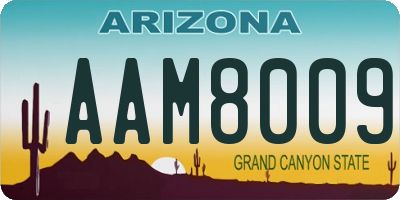 AZ license plate AAM8009