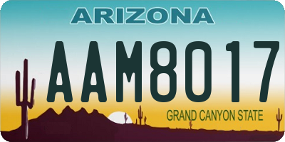 AZ license plate AAM8017