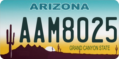 AZ license plate AAM8025