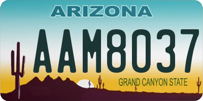 AZ license plate AAM8037