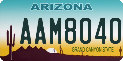 AZ license plate AAM8040