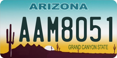AZ license plate AAM8051