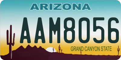 AZ license plate AAM8056