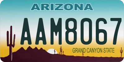 AZ license plate AAM8067