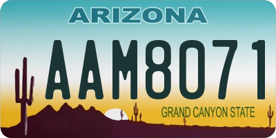 AZ license plate AAM8071