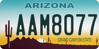 AZ license plate AAM8077