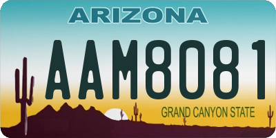 AZ license plate AAM8081