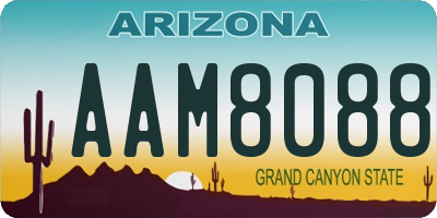 AZ license plate AAM8088