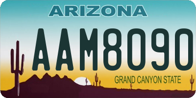 AZ license plate AAM8090