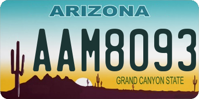 AZ license plate AAM8093