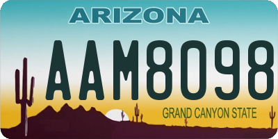 AZ license plate AAM8098