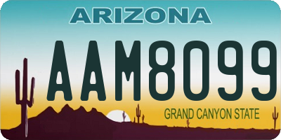 AZ license plate AAM8099