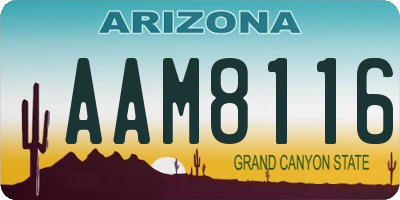 AZ license plate AAM8116