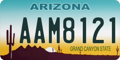 AZ license plate AAM8121