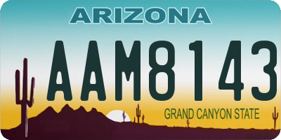 AZ license plate AAM8143