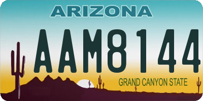 AZ license plate AAM8144
