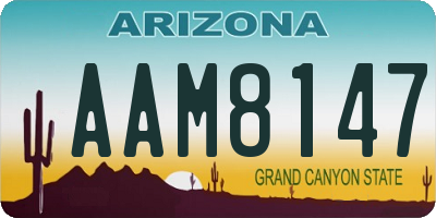 AZ license plate AAM8147