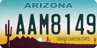 AZ license plate AAM8149