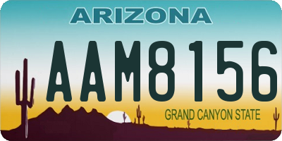 AZ license plate AAM8156