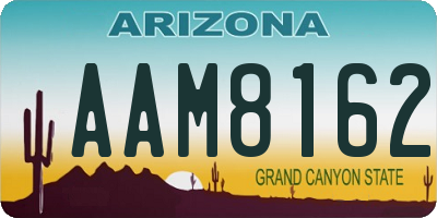 AZ license plate AAM8162